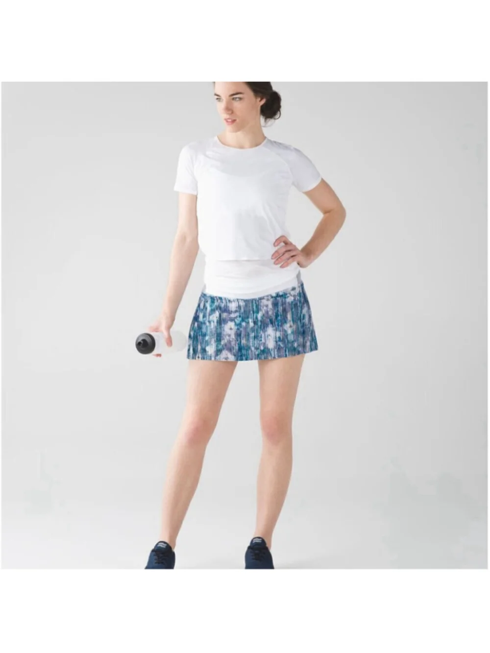 Lululemon Time To Shine Skirt tennis skirt skort Blurry Stripe Battleship sz 10